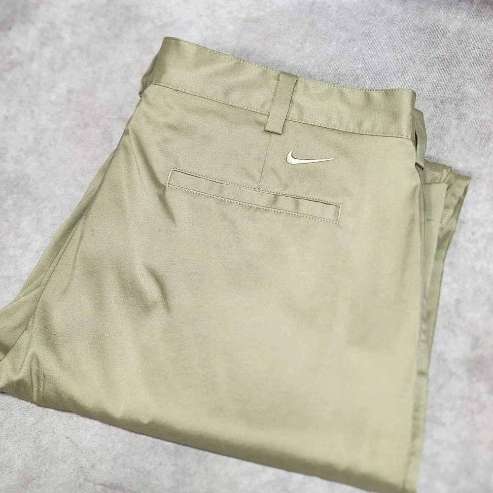 Nike Golf Mens Dri-FIT Flat Front Chino Pants Khaki Tan 36x32 Stretch RN 56323